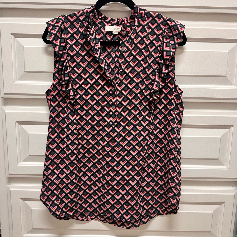 LOFT Chevron Flutter Henley Shell